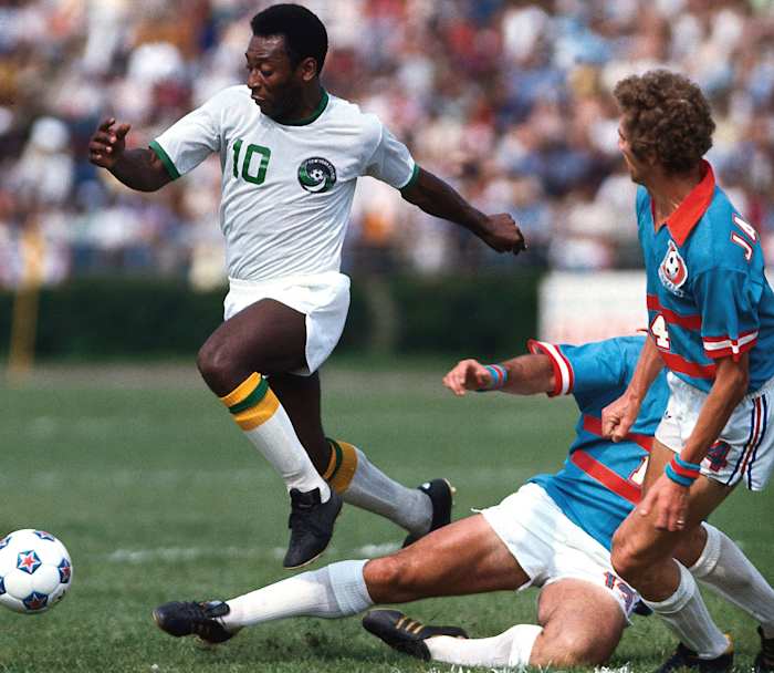 Pele starring for the New York Cosmos in the NASL